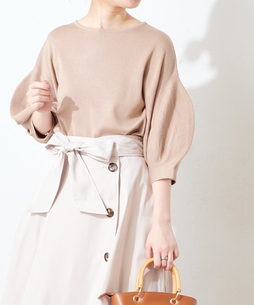 natural couture（ナチュラルクチュール）の「ボリュームバルーン袖お上品ニット（ニット/セーター・レディース・アイボリー/ラベンダー/ミント/ブラック/ベージュ・FREE）」の15枚目の写真