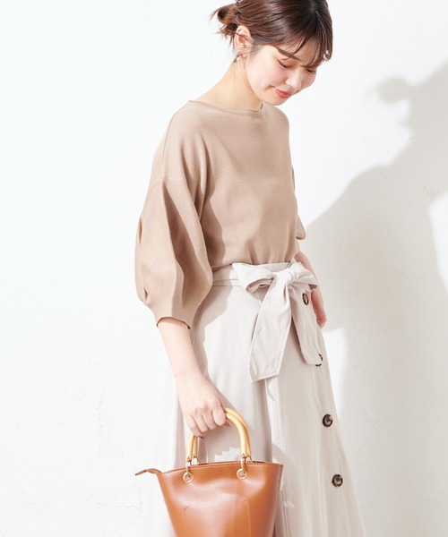 natural couture（ナチュラルクチュール）の「ボリュームバルーン袖お上品ニット（ニット/セーター・レディース・アイボリー/ラベンダー/ミント/ブラック/ベージュ・FREE）」の16枚目の写真