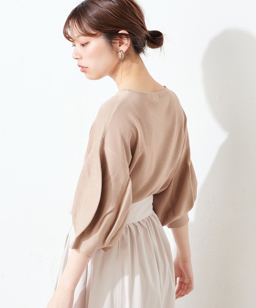 natural couture（ナチュラルクチュール）の「ボリュームバルーン袖お上品ニット（ニット/セーター・レディース・アイボリー/ラベンダー/ミント/ブラック/ベージュ・FREE）」の17枚目の写真
