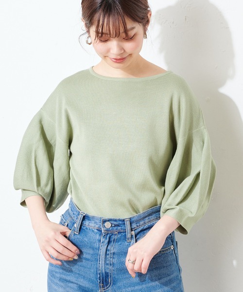 natural couture（ナチュラルクチュール）の「ボリュームバルーン袖お上品ニット（ニット/セーター・レディース・アイボリー/ラベンダー/ミント/ブラック/ベージュ・FREE）」の19枚目の写真