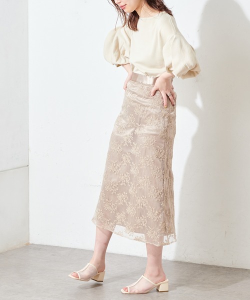 natural couture（ナチュラルクチュール）の「ボリュームバルーン袖お上品ニット（ニット/セーター・レディース・アイボリー/ラベンダー/ミント/ブラック/ベージュ・FREE）」の9枚目の写真
