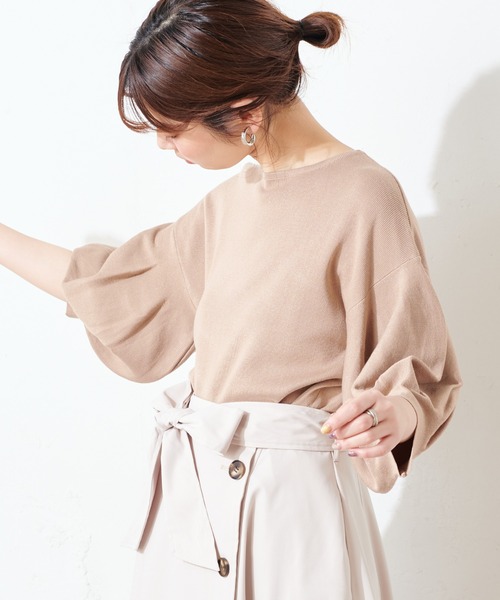 natural couture（ナチュラルクチュール）の「ボリュームバルーン袖お上品ニット（ニット/セーター・レディース・アイボリー/ラベンダー/ミント/ブラック/ベージュ・FREE）」の14枚目の写真