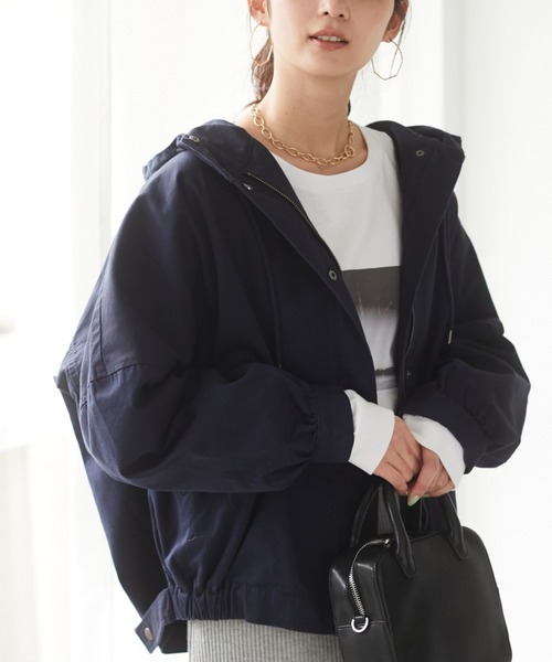 CRAFT STANDARD BOUTIQUE（クラフトスタンダードブティック）の「フード付きドロップショルダーブルゾン　＊（マウンテンパーカー・レディース・ネイビー/キャメル/ベージュ・FREE）」の2枚目の写真