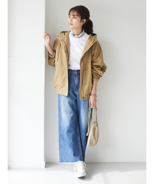 CRAFT STANDARD BOUTIQUE（クラフトスタンダードブティック）の「フード付きドロップショルダーブルゾン　＊（マウンテンパーカー・レディース・ネイビー/キャメル/ベージュ・FREE）」の9枚目の写真