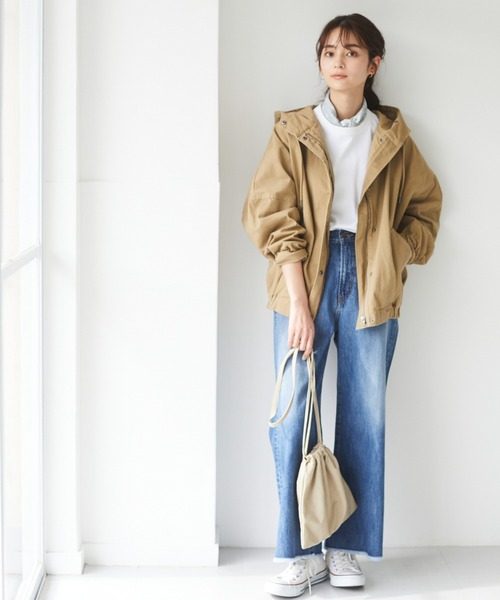 CRAFT STANDARD BOUTIQUE（クラフトスタンダードブティック）の「フード付きドロップショルダーブルゾン　＊（マウンテンパーカー・レディース・ネイビー/キャメル/ベージュ・FREE）」の10枚目の写真