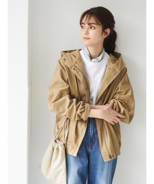 CRAFT STANDARD BOUTIQUE（クラフトスタンダードブティック）の「フード付きドロップショルダーブルゾン　＊（マウンテンパーカー・レディース・ネイビー/キャメル/ベージュ・FREE）」の13枚目の写真