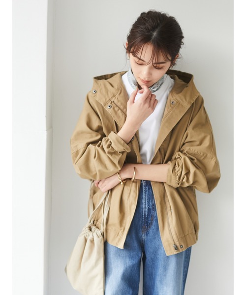 CRAFT STANDARD BOUTIQUE（クラフトスタンダードブティック）の「フード付きドロップショルダーブルゾン　＊（マウンテンパーカー・レディース・ネイビー/キャメル/ベージュ・FREE）」の14枚目の写真