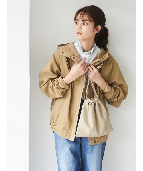 CRAFT STANDARD BOUTIQUE（クラフトスタンダードブティック）の「フード付きドロップショルダーブルゾン　＊（マウンテンパーカー・レディース・ネイビー/キャメル/ベージュ・FREE）」の15枚目の写真