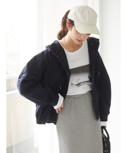 CRAFT STANDARD BOUTIQUE（クラフトスタンダードブティック）の「フード付きドロップショルダーブルゾン　＊（マウンテンパーカー・レディース・ネイビー/キャメル/ベージュ・FREE）」の22枚目の写真