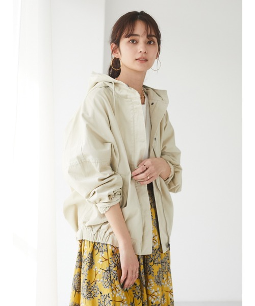 CRAFT STANDARD BOUTIQUE（クラフトスタンダードブティック）の「フード付きドロップショルダーブルゾン　＊（マウンテンパーカー・レディース・ネイビー/キャメル/ベージュ・FREE）」の6枚目の写真