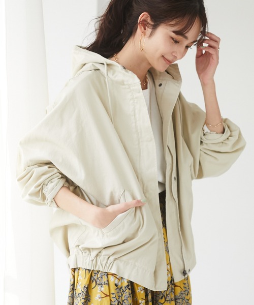 CRAFT STANDARD BOUTIQUE（クラフトスタンダードブティック）の「フード付きドロップショルダーブルゾン　＊（マウンテンパーカー・レディース・ネイビー/キャメル/ベージュ・FREE）」の7枚目の写真