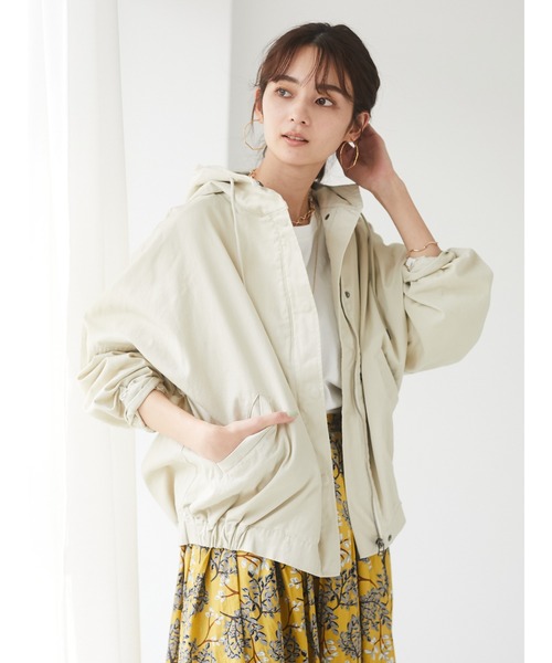 CRAFT STANDARD BOUTIQUE（クラフトスタンダードブティック）の「フード付きドロップショルダーブルゾン　＊（マウンテンパーカー・レディース・ネイビー/キャメル/ベージュ・FREE）」の8枚目の写真