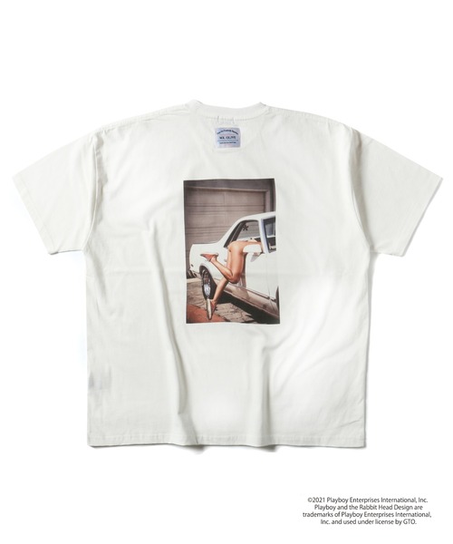 PLAYBOY(プレイボーイ)の「MR.OLIVE 別注 PLAYBOY(プレイボーイ) / Mr.PLAYBOY TYPE-1 フォトTシャツ(Tシャツ/カットソー・メンズ・ブラック/オフホワイト・MEDIUM/LARGE/X-LARGE)」の8枚目の写真