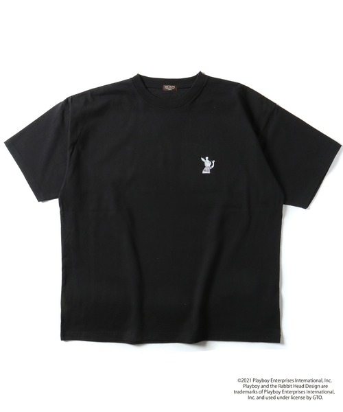 PLAYBOY(プレイボーイ)の「MR.OLIVE 別注 PLAYBOY(プレイボーイ) / Mr.PLAYBOY TYPE-1 フォトTシャツ(Tシャツ/カットソー・メンズ・ブラック/オフホワイト・MEDIUM/LARGE/X-LARGE)」の9枚目の写真