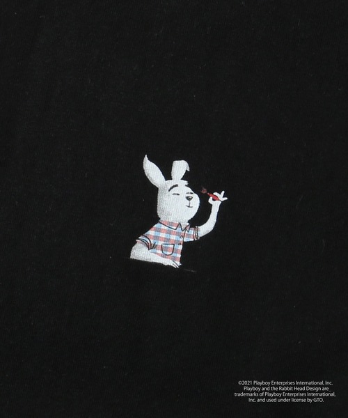 PLAYBOY(プレイボーイ)の「MR.OLIVE 別注 PLAYBOY(プレイボーイ) / Mr.PLAYBOY TYPE-1 フォトTシャツ(Tシャツ/カットソー・メンズ・ブラック/オフホワイト・MEDIUM/LARGE/X-LARGE)」の15枚目の写真