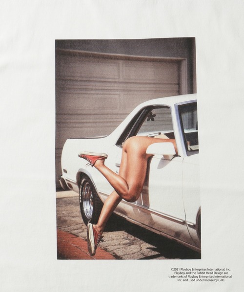 PLAYBOY(プレイボーイ)の「MR.OLIVE 別注 PLAYBOY(プレイボーイ) / Mr.PLAYBOY TYPE-1 フォトTシャツ(Tシャツ/カットソー・メンズ・ブラック/オフホワイト・MEDIUM/LARGE/X-LARGE)」の10枚目の写真