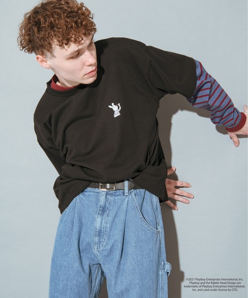 PLAYBOY(プレイボーイ)の「MR.OLIVE 別注 PLAYBOY(プレイボーイ) / Mr.PLAYBOY TYPE-1 フォトTシャツ(Tシャツ/カットソー・メンズ・ブラック/オフホワイト・MEDIUM/LARGE/X-LARGE)」の17枚目の写真