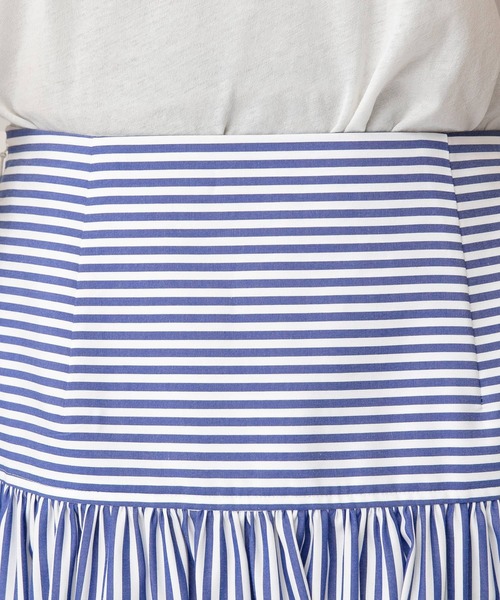 Curensology(カレンソロジー)の「Curensology(カレンソロジー)/ストライプギャザースカート(スカート・レディース・ブラック/ブルー・38/36)」の13枚目の写真