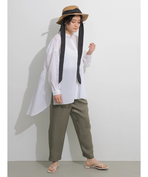 AMERICAN HOLIC（アメリカンホリック）の「バックティアードシアーシャツチュニック（シャツ/ブラウス・レディース・ブラック/オフホワイト/オレンジ/グレイッシュベージュ・FREE）」の14枚目の写真