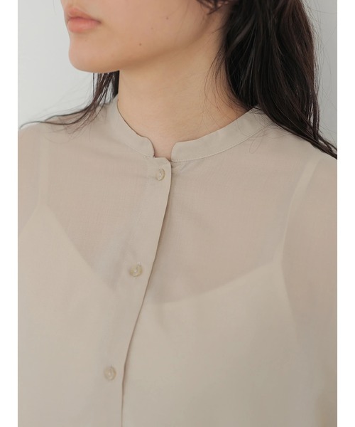 AMERICAN HOLIC（アメリカンホリック）の「バックティアードシアーシャツチュニック（シャツ/ブラウス・レディース・ブラック/オフホワイト/オレンジ/グレイッシュベージュ・FREE）」の17枚目の写真