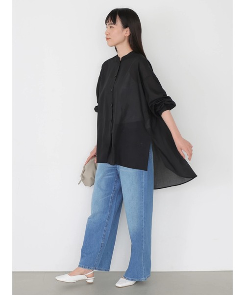 AMERICAN HOLIC（アメリカンホリック）の「バックティアードシアーシャツチュニック（シャツ/ブラウス・レディース・ブラック/オフホワイト/オレンジ/グレイッシュベージュ・FREE）」の15枚目の写真