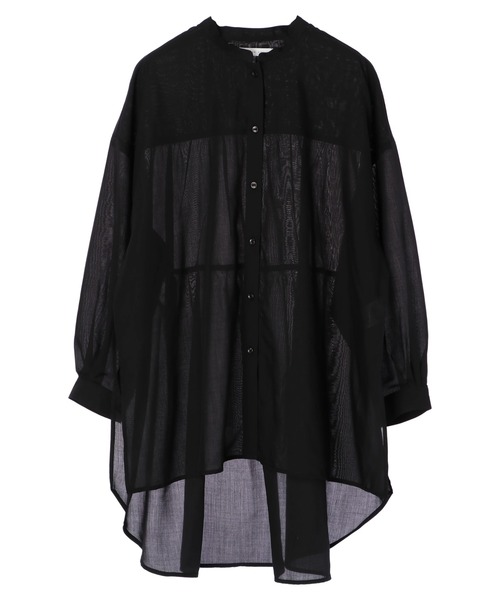 AMERICAN HOLIC（アメリカンホリック）の「バックティアードシアーシャツチュニック（シャツ/ブラウス・レディース・ブラック/オフホワイト/オレンジ/グレイッシュベージュ・FREE）」の8枚目の写真