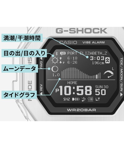 G-SHOCK（ジーショック）の「G-LIDE(Gライド) / スマートフォンリンク / GBX-100NS-4JF（デジタル腕時計・メンズ・ブラック×ゴールド・FREE）」の15枚目の写真
