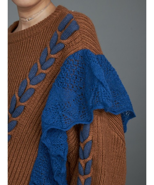 PAMEO POSE（パメオポーズ）の「Big Wings Sweater（ニット/セーター・レディース・ブラック/パープル/ブラウン・FREE）」の6枚目の写真