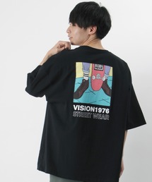 【VISION STREET WEAR/ヴィジョンストリートウェア】レトロイラスト シューズ&スケートボード 半袖Tシャツ