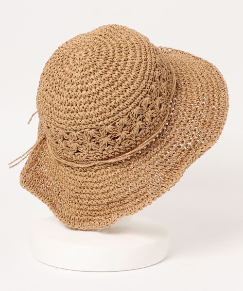 Te chichi TERRASSE（テチチテラス）の「雑材ハット（ハット・レディース・ベージュ/ブラウン・ﾌﾘ-）」の3枚目の写真
