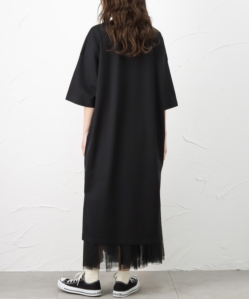 100% ORGANIC COTTON(100パーセントオーガニックコットン)の「ポケット付きTシャツワンピース(ワンピース・レディース・ブラック/パープル/ブラウン/チャコール・フリー)」の11枚目の写真