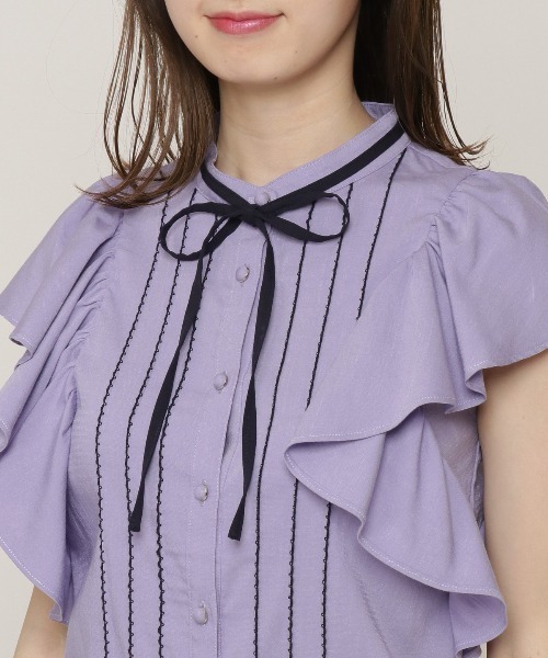REDYAZEL（レディアゼル）の「袖フレアリボンタイブラウス（シャツ/ブラウス・レディース・オフホワイト/パープル/ネイビー・SMALL/MEDIUM）」の22枚目の写真