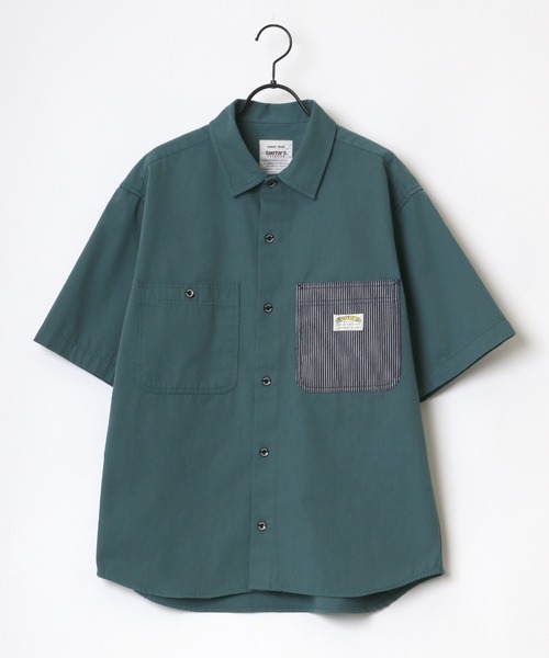 SMITH'S(スミス)の「SMITH'S AMERICAN/スミスアメリカン T/Cツイル 切替ポケット 半袖 ワークシャツ(シャツ/ブラウス・メンズ・ブラック/ベージュ/グリーン/ブルー系その他・LL/M/L)」の7枚目の写真