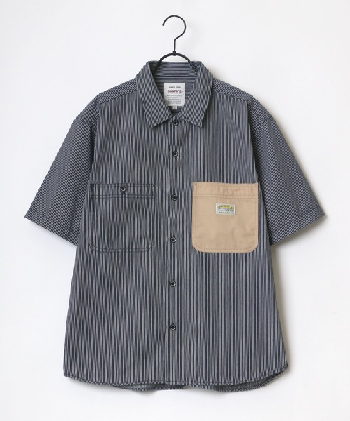 SMITH'S(スミス)の「SMITH'S AMERICAN/スミスアメリカン T/Cツイル 切替ポケット 半袖 ワークシャツ(シャツ/ブラウス・メンズ・ブラック/ベージュ/グリーン/ブルー系その他・LL/M/L)」の8枚目の写真