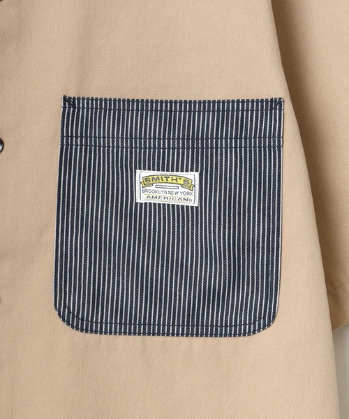 SMITH'S(スミス)の「SMITH'S AMERICAN/スミスアメリカン T/Cツイル 切替ポケット 半袖 ワークシャツ(シャツ/ブラウス・メンズ・ブラック/ベージュ/グリーン/ブルー系その他・LL/M/L)」の11枚目の写真