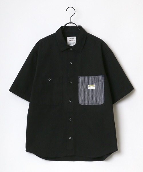 SMITH'S(スミス)の「SMITH'S AMERICAN/スミスアメリカン T/Cツイル 切替ポケット 半袖 ワークシャツ(シャツ/ブラウス・メンズ・ブラック/ベージュ/グリーン/ブルー系その他・LL/M/L)」の5枚目の写真