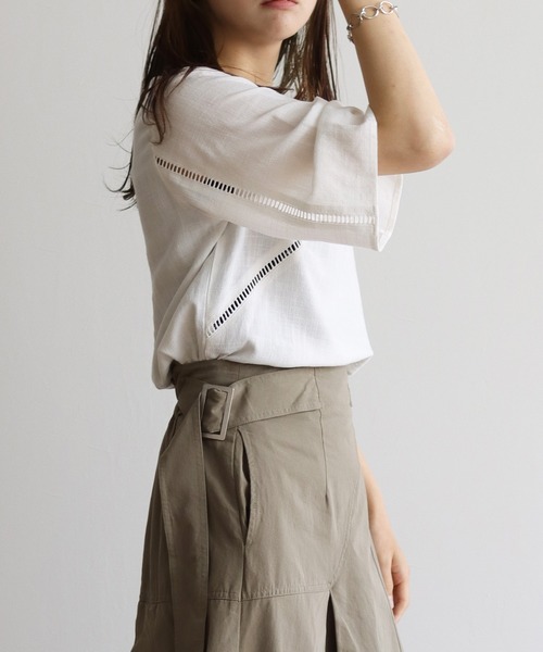 Lant Kalte(ラントカルテ)の「【Lant Kalte】バイオリネンはしごレースブラウス(シャツ/ブラウス・レディース・ホワイト/チャコールグレー/ベージュ・MEDIUM)」の10枚目の写真