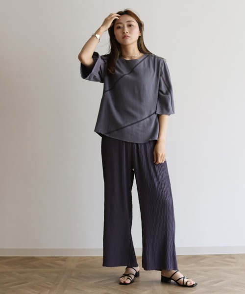 Lant Kalte(ラントカルテ)の「【Lant Kalte】バイオリネンはしごレースブラウス(シャツ/ブラウス・レディース・ホワイト/チャコールグレー/ベージュ・MEDIUM)」の11枚目の写真