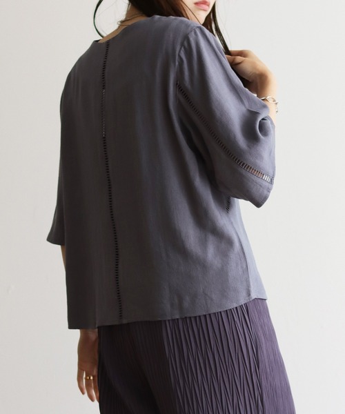 Lant Kalte(ラントカルテ)の「【Lant Kalte】バイオリネンはしごレースブラウス(シャツ/ブラウス・レディース・ホワイト/チャコールグレー/ベージュ・MEDIUM)」の14枚目の写真