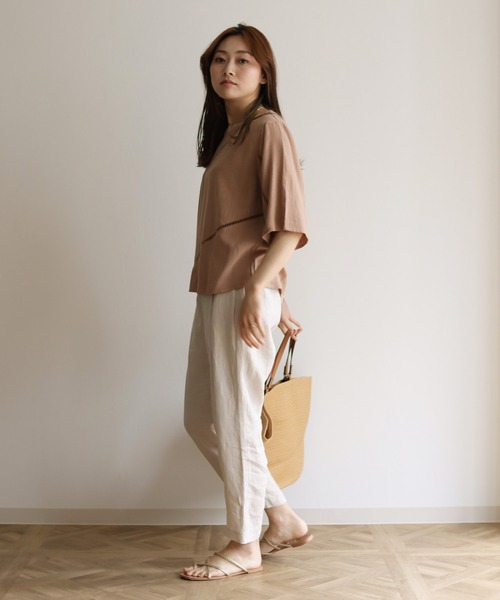 Lant Kalte(ラントカルテ)の「【Lant Kalte】バイオリネンはしごレースブラウス(シャツ/ブラウス・レディース・ホワイト/チャコールグレー/ベージュ・MEDIUM)」の19枚目の写真