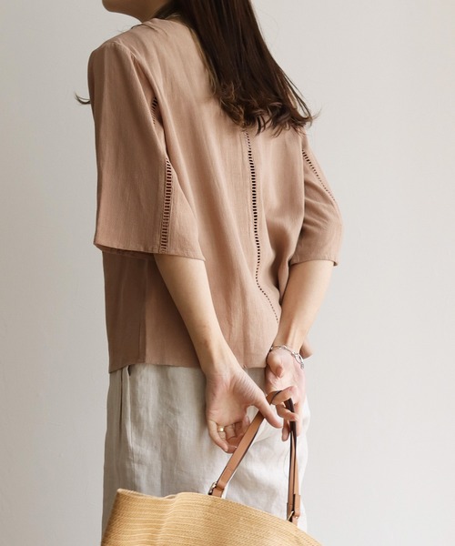 Lant Kalte(ラントカルテ)の「【Lant Kalte】バイオリネンはしごレースブラウス(シャツ/ブラウス・レディース・ホワイト/チャコールグレー/ベージュ・MEDIUM)」の20枚目の写真