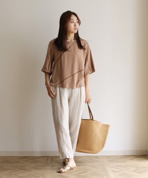 Lant Kalte(ラントカルテ)の「【Lant Kalte】バイオリネンはしごレースブラウス(シャツ/ブラウス・レディース・ホワイト/チャコールグレー/ベージュ・MEDIUM)」の21枚目の写真