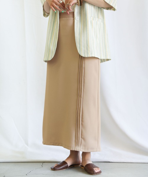 select MOCA(セレクトモカ)の「ピンタックニュアンスタイトスカート(スカート・レディース・アイボリー/ベージュ・SMALL/MEDIUM)」の1枚目の写真