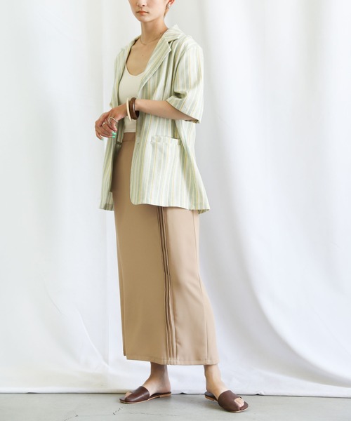 select MOCA(セレクトモカ)の「ピンタックニュアンスタイトスカート(スカート・レディース・アイボリー/ベージュ・SMALL/MEDIUM)」の9枚目の写真