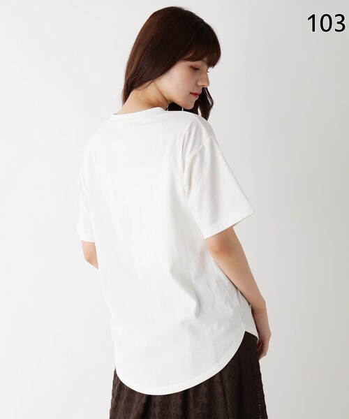 pink adobe（ピンクアドベ）の「◆【M-LL】アソートロゴプリントTシャツ（Tシャツ/カットソー・レディース・チャコール/ホワイト系1/ホワイト系その他/ホワイト系3/ベージュ系その他4/ホワイト系その他7/ピンク系その他/ライトグリーン系・38/40/42）」の11枚目の写真