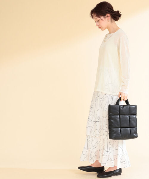 Ray BEAMS(レイビームス)の「MOHI × Ray BEAMS / 別注 キルティング バッグ(トートバッグ・レディース・ブラック/ベージュ・ONE SIZE)」の4枚目の写真