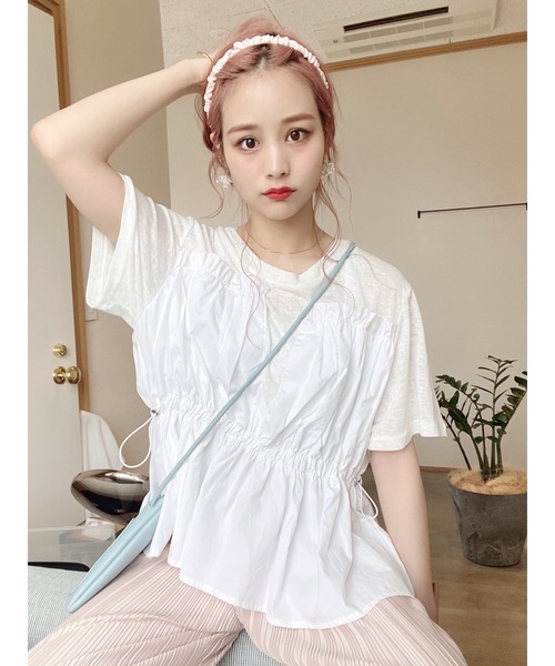 JUMELLE（ジュメロ）の「ドッキングT（シャツ/ブラウス・レディース・ホワイト/ブラック・FREE）」の13枚目の写真