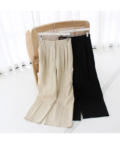 MODE ROBE（モードローブ）の「リネンライクワイドパンツ（その他パンツ・レディース・ブラック/ベージュ・FREE）」の3枚目の写真