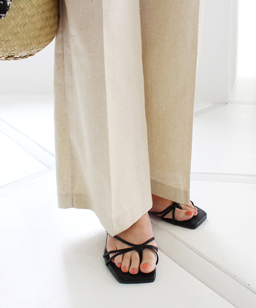 MODE ROBE（モードローブ）の「リネンライクワイドパンツ（その他パンツ・レディース・ブラック/ベージュ・FREE）」の8枚目の写真