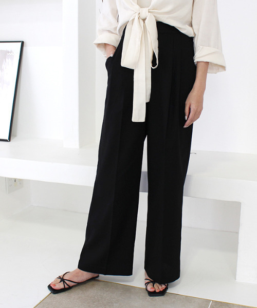 MODE ROBE（モードローブ）の「リネンライクワイドパンツ（その他パンツ・レディース・ブラック/ベージュ・FREE）」の14枚目の写真